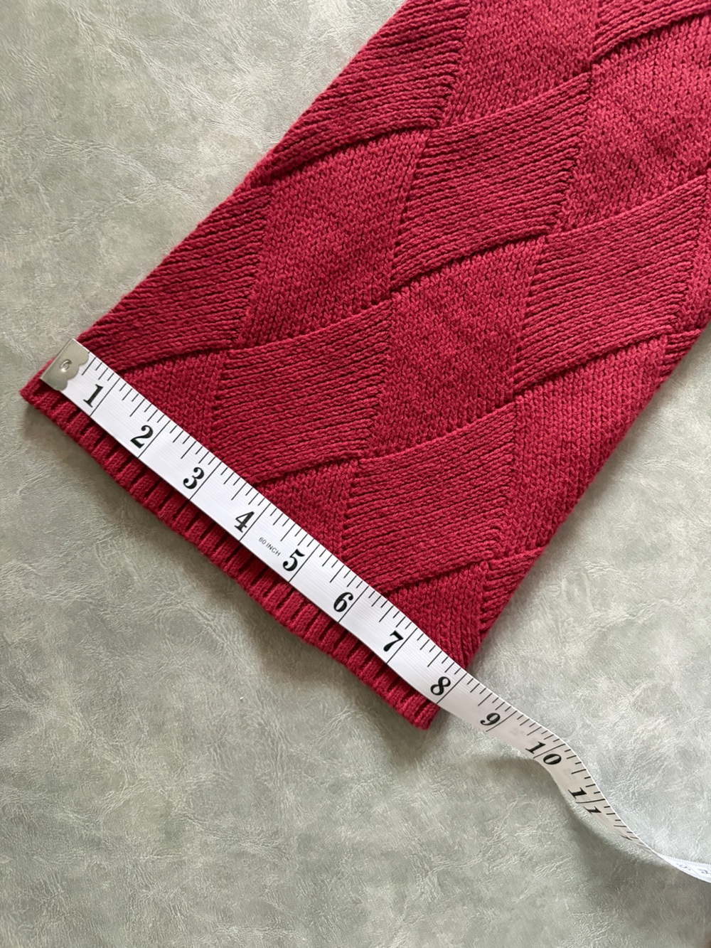 FDJ French Dressing Red Bell Sleeve Drop Shoulder Diamond Knit Boatneck Sweater - Picture 10 of 10